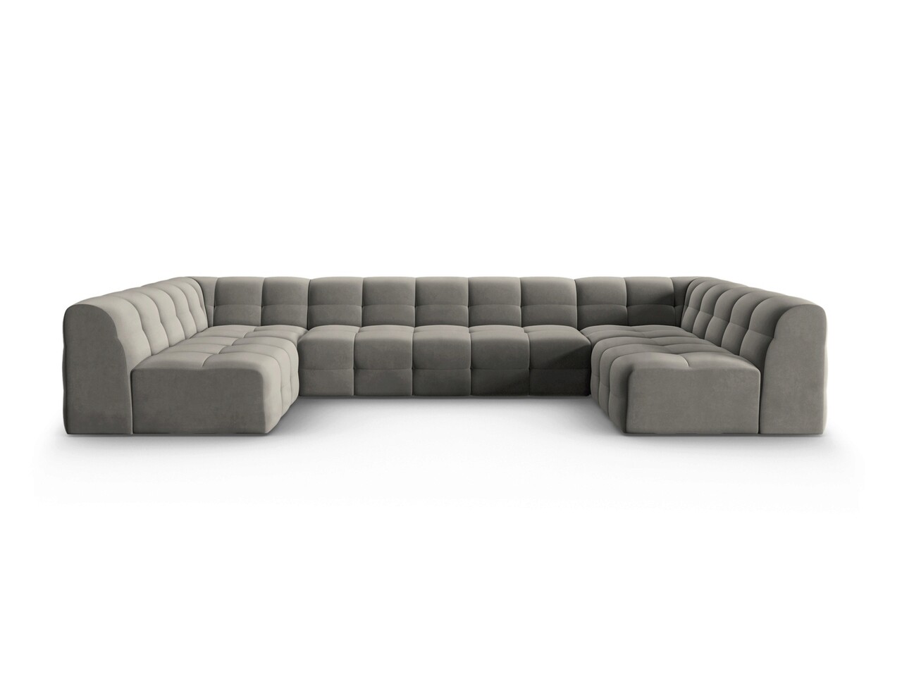 Canapea panoramica 7 locuri, Kendal, Micadoni Home, BL, 372x203x79 cm, catifea, gri inchis Canapele Canapea panoramica 7 locuri, Kendal, Micadoni Home, BL, 372x203x79 cm, catifea, gri inchis Canapele